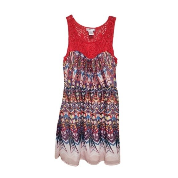 Funky Dress Crochet Net Neckline Art to Wear Fit and Flare L - Picture 1 of 11